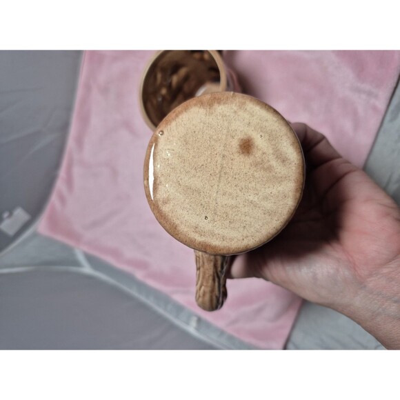 Vintage ARNEL'S Mushroom Mug Set Of 3 Coffee Tea MCM Ceramic Beige Brown Signed - Picture 5 of 8